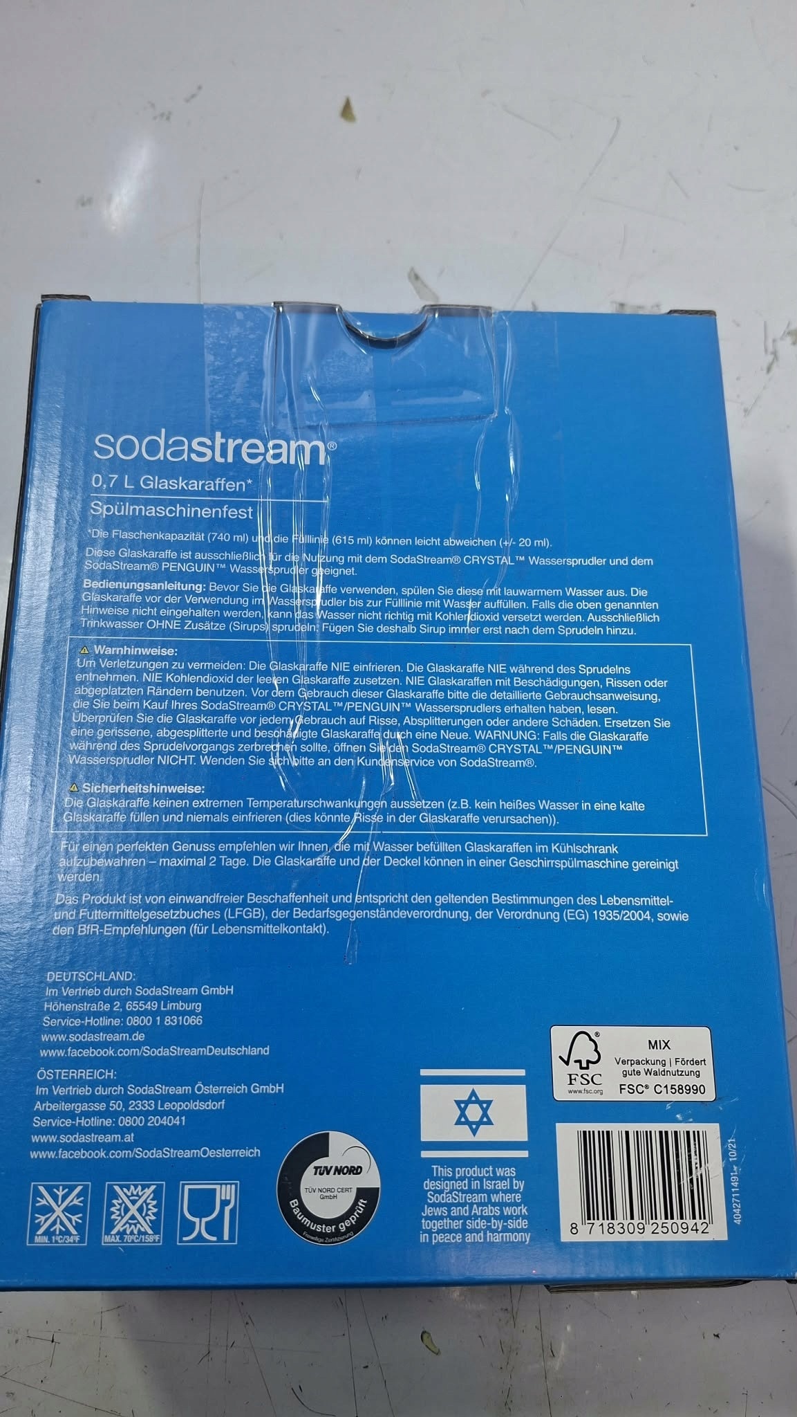 Butelki szklane SodaStream Crystal 0,7L 2 szt. z korkami Oryginał — zdjęcie 4