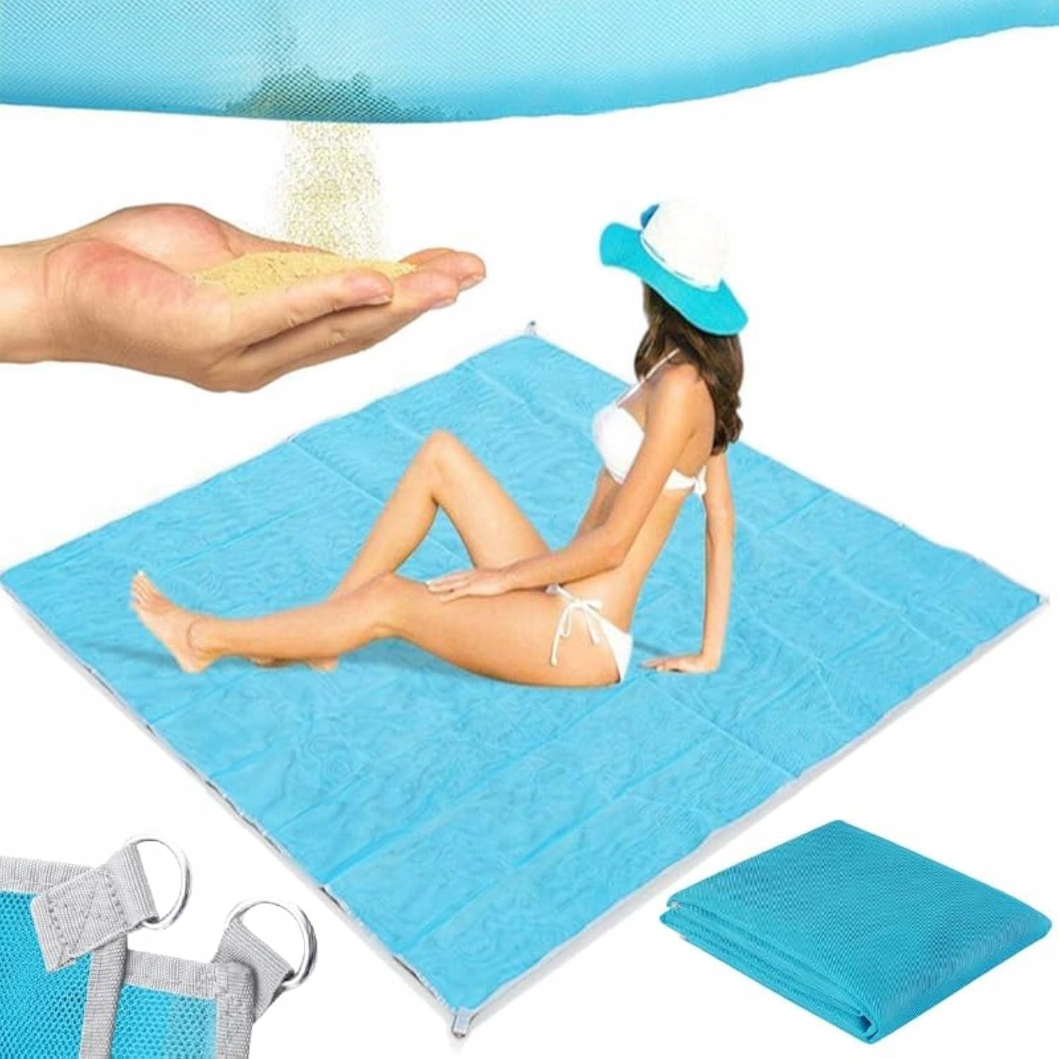 RETOO koc plażowy piknikowy 300x280 cm odporny na piasek wodoodporny — zdjęcie 4