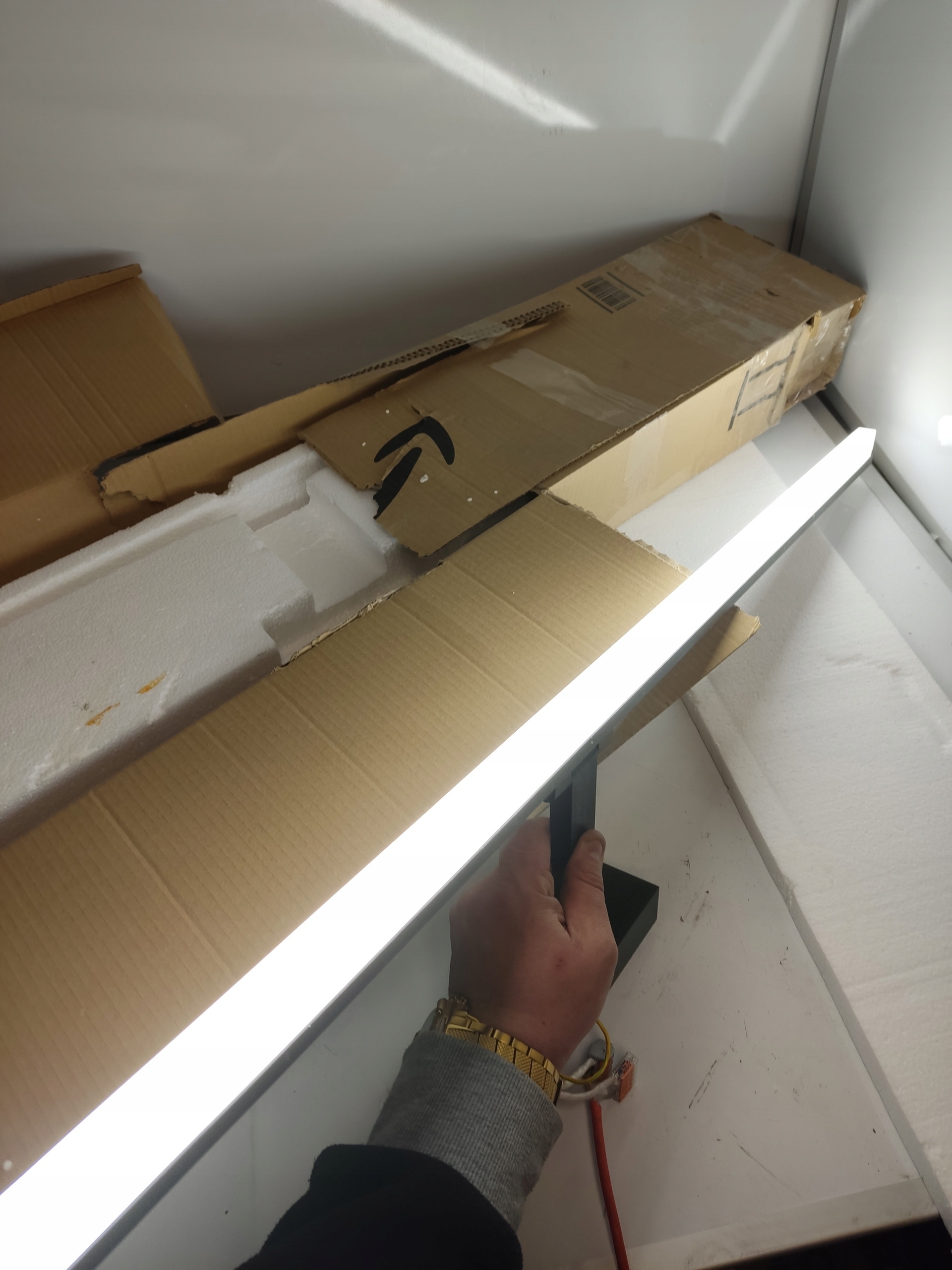 Nowoczesny kinkiet łazienkowy LED 100 cm czarny IP44 nad lustro Reality — zdjęcie 9