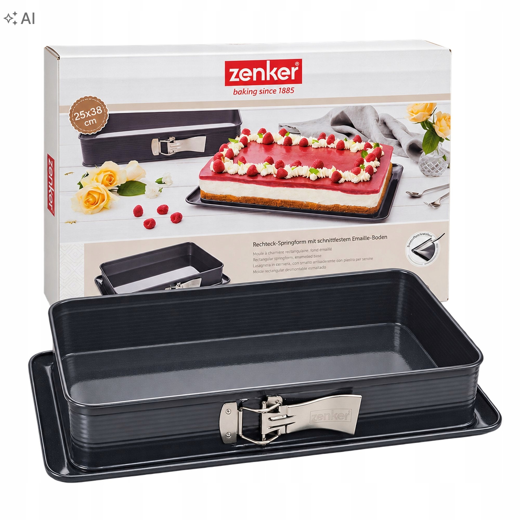 Zenker prostokątna forma do pieczenia z odpinanym bokiem 25 × 38 cm 4.50 — zdjęcie 2