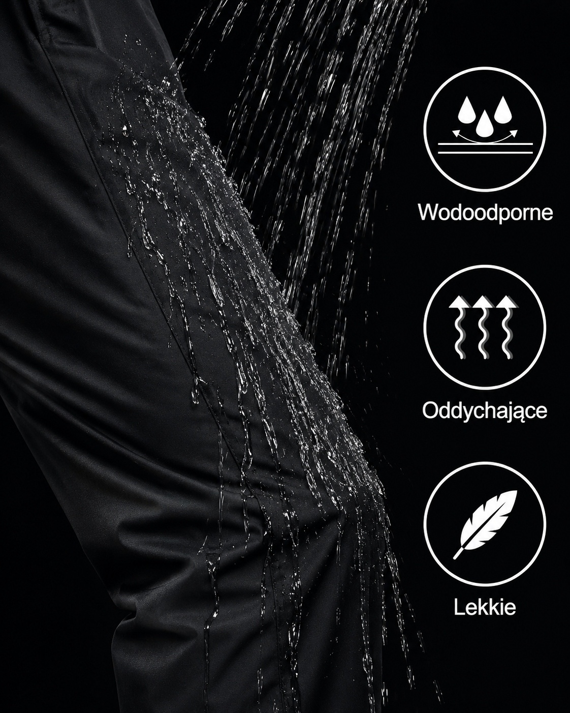 Spodnie Przeciwdeszczowe Wodoodporne Oddychające Trekkingowe X-Small/30inch — zdjęcie 4