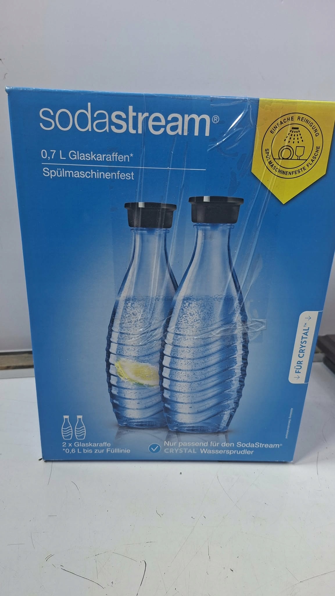 Butelki szklane SodaStream Crystal 0,7L 2 szt. z korkami Oryginał — zdjęcie 3