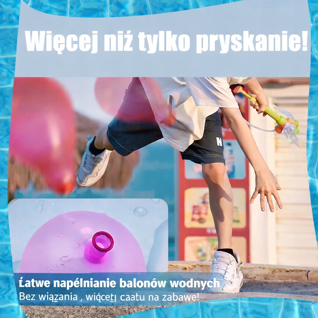 Pistolet + zbiornikiem na wodę |zasięg|8metrów|funkcja napełniania balonów — zdjęcie 6
