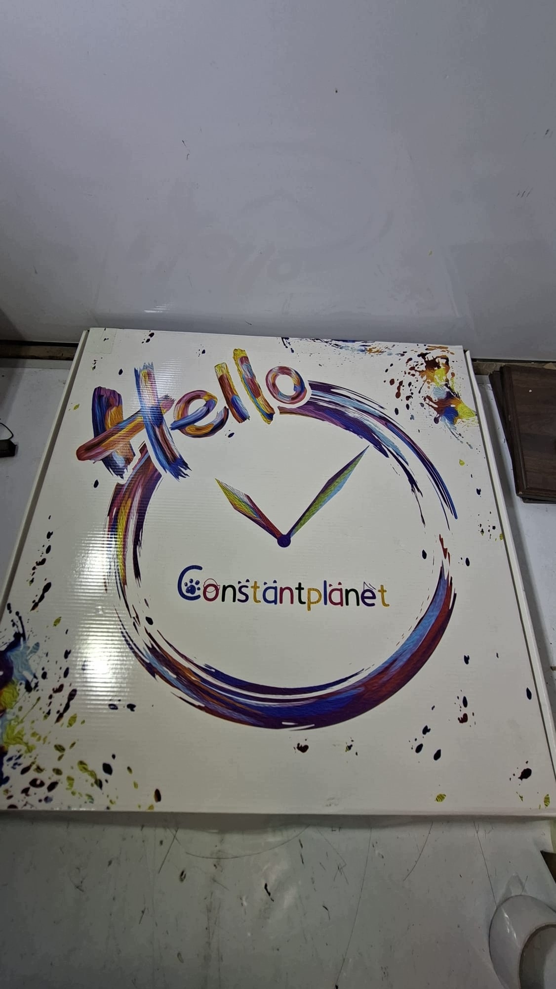 Zegar ścienny 60 cm szklany nowoczesny cichy geometryczny niebieski — zdjęcie 3