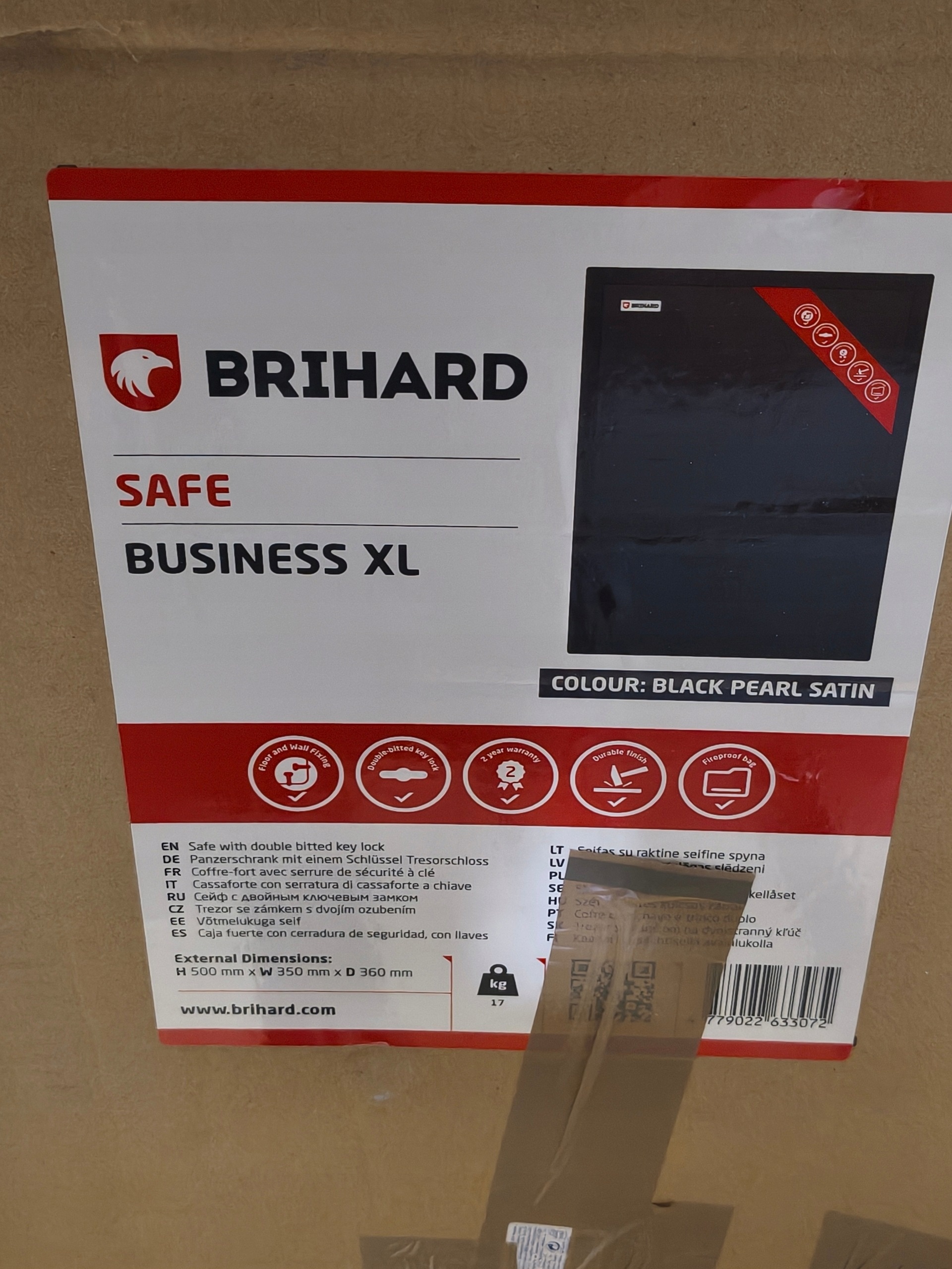 Brihard Business XL sejf na klucz 50x35x36 cm 17 kg czarny — zdjęcie 6