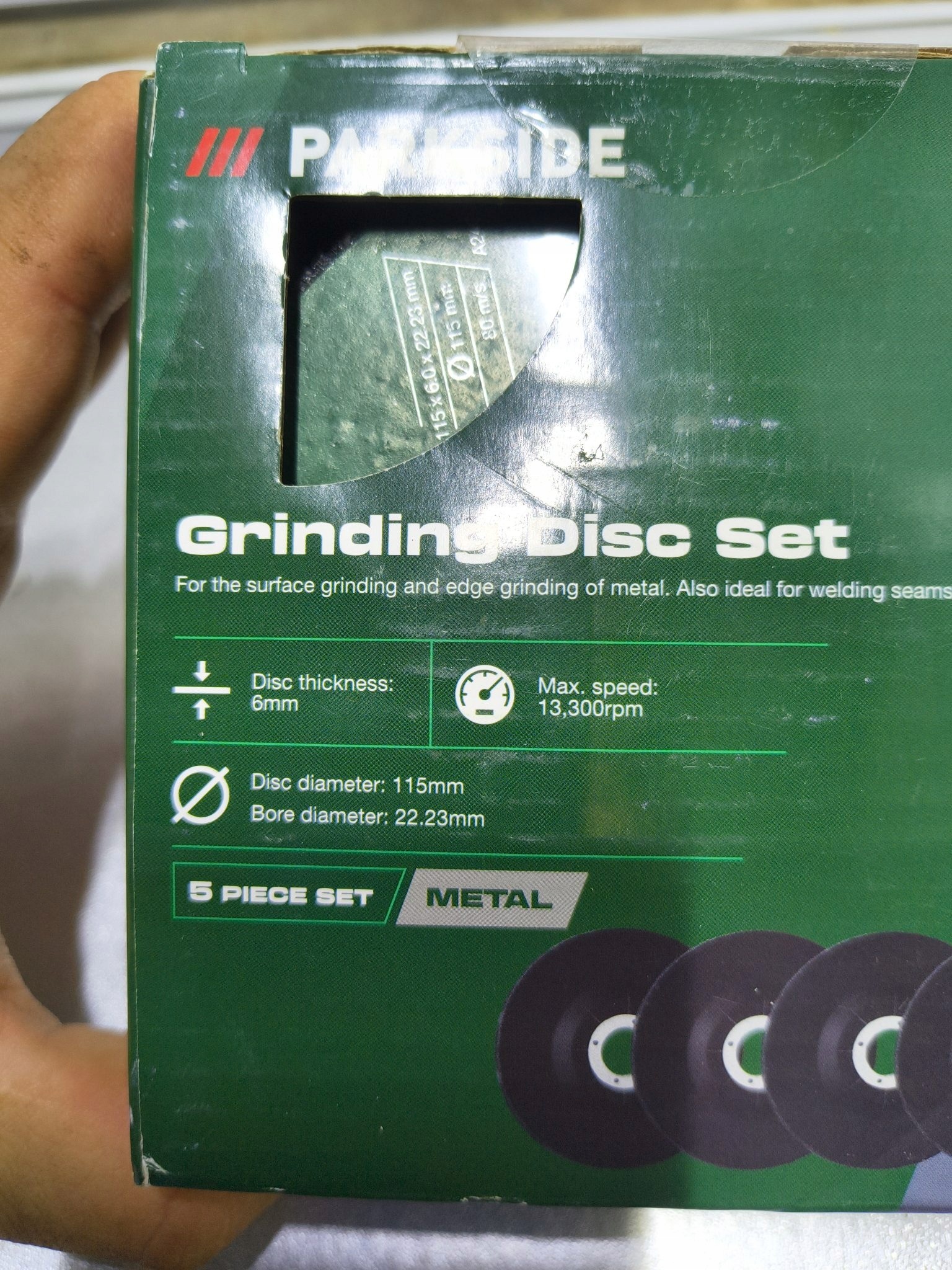 PARKSIDE zestaw tarcz szlifierskich do metalu 115 mm 5 szt. — zdjęcie 5