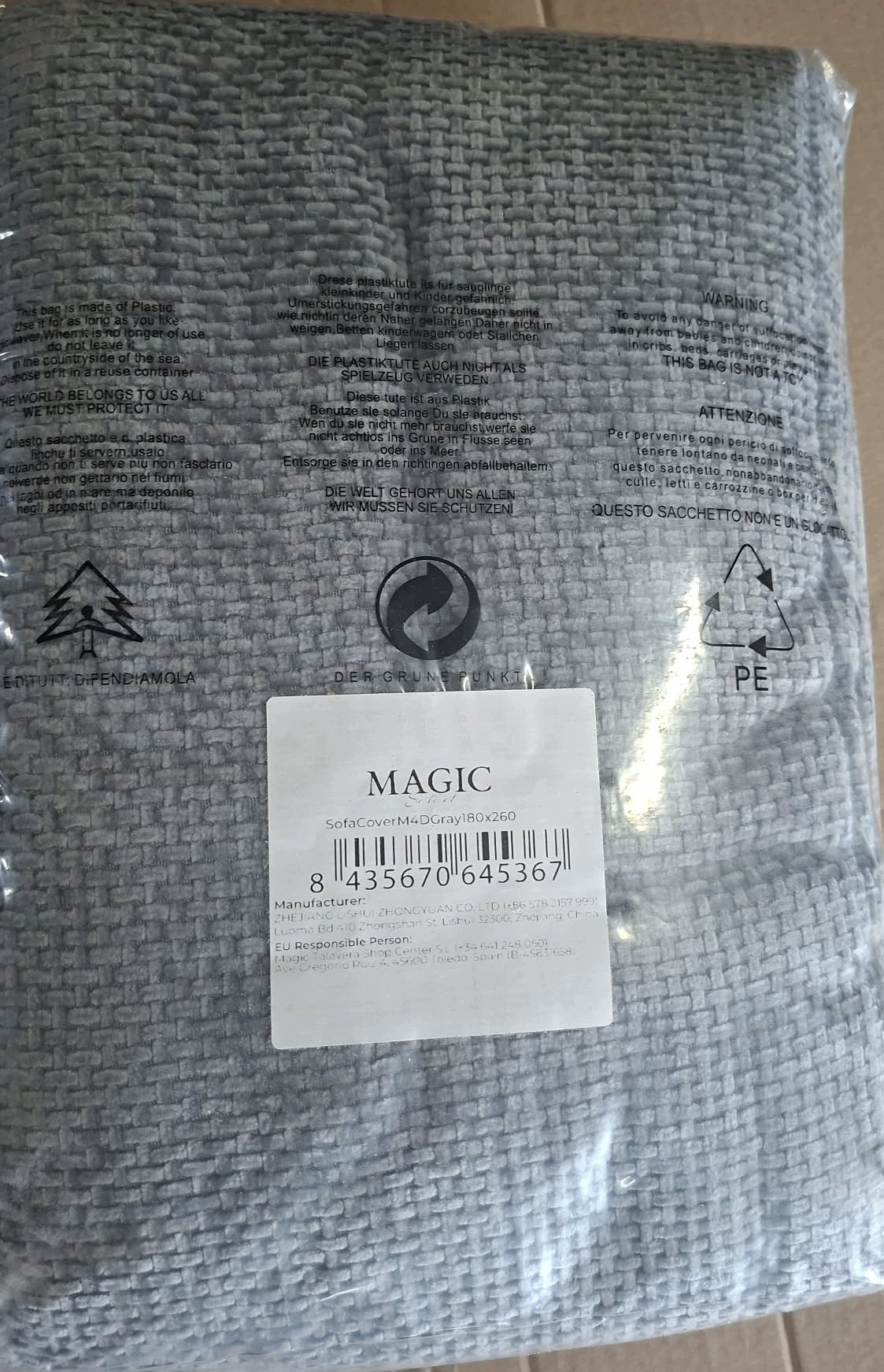 MAGIC Select Narzuta na sofę i kanapę CIEMNOSZARA 180x260 cm — zdjęcie 6