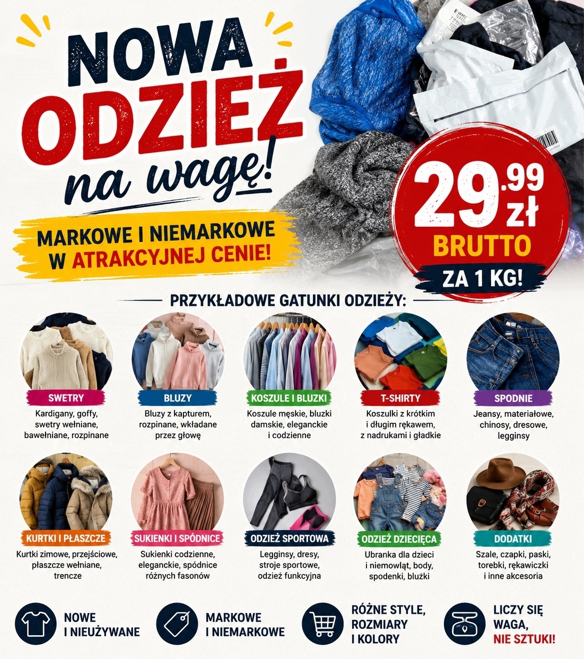 Nowa Odzież na Wagę 29,99 zł/kg Markowa i Niemarkowa Hurt Outlet — zdjęcie 11