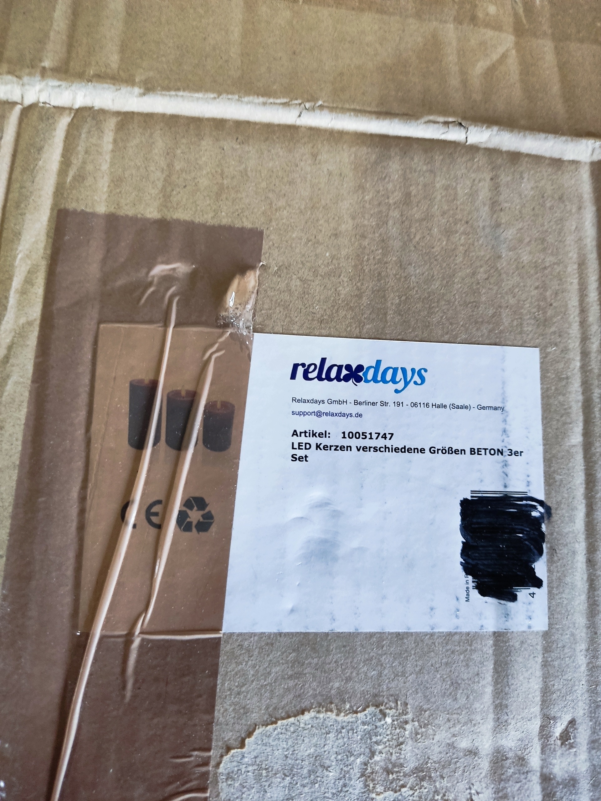 Relaxdays Świece LED 3 szt. dekoracyjne betonowe na baterie — zdjęcie 10