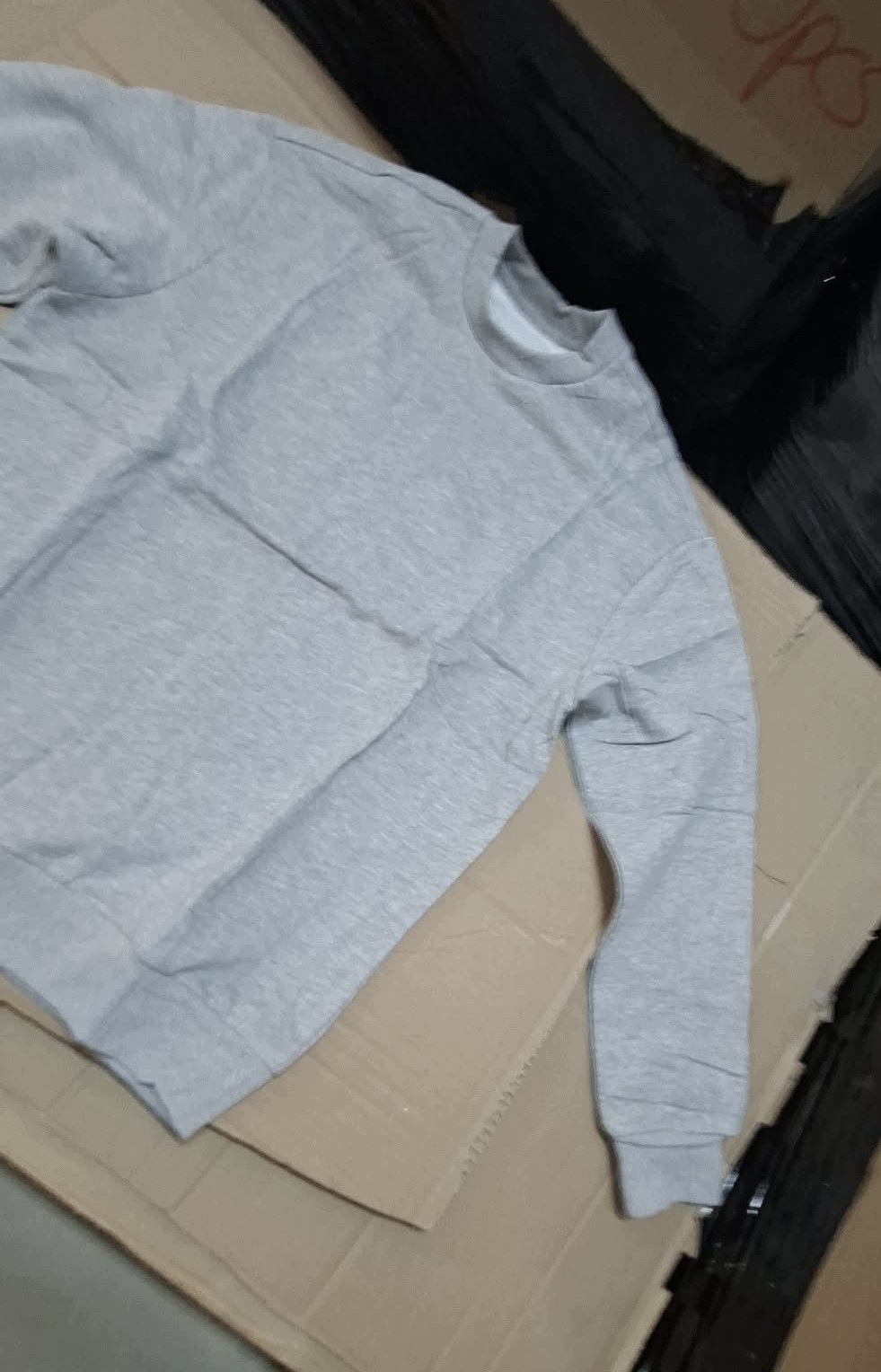 Bluza Damska Szara Basic Ocieplana Klasyczna Bawełniana Rozmiar XL — zdjęcie 7