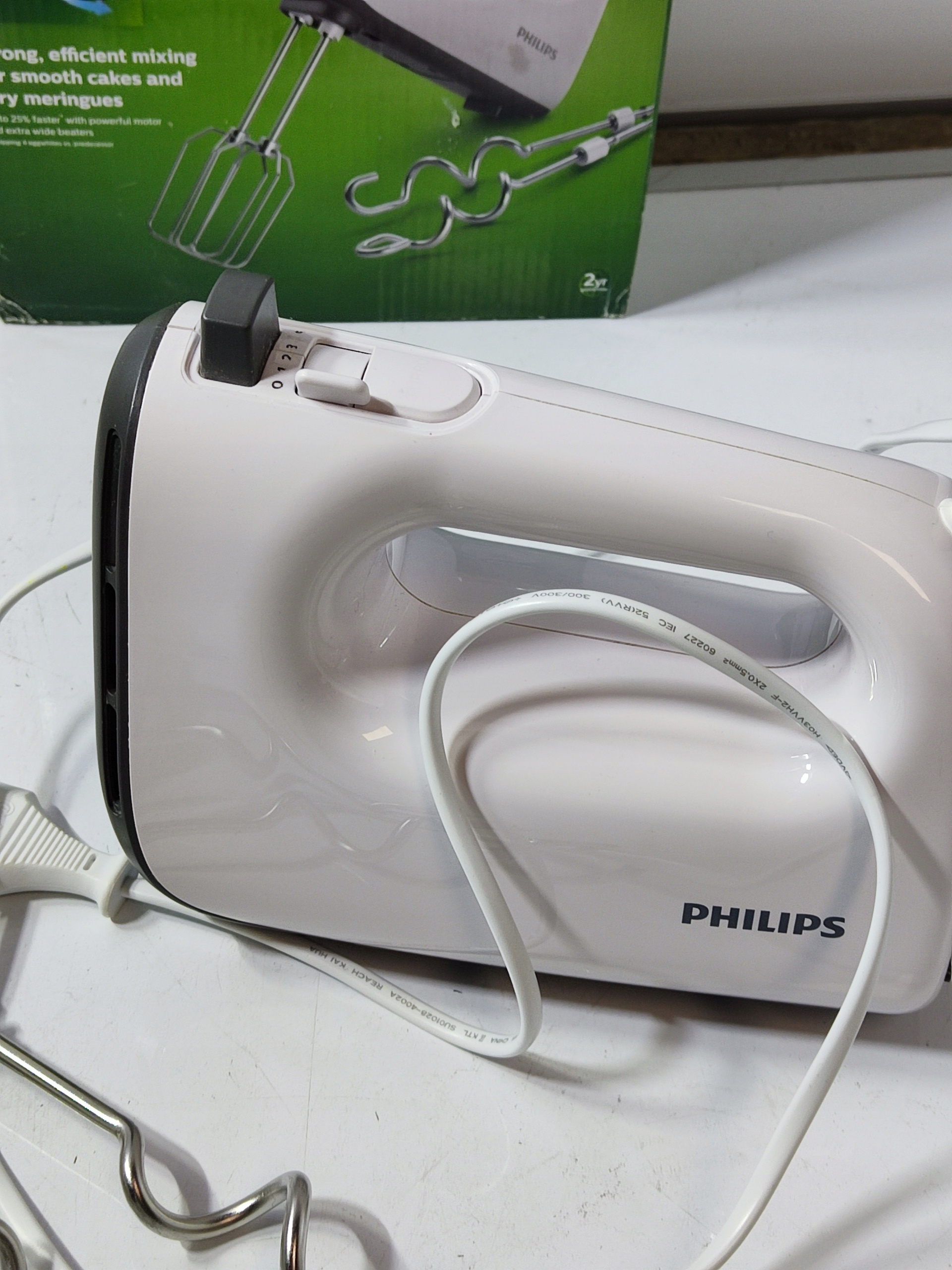 Mikser ręczny PHILIPS HR3741/00 450W + końcówki mieszające i haki — zdjęcie 8