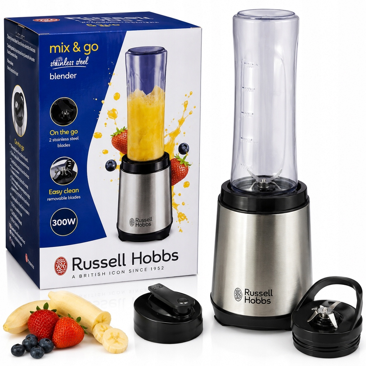 Russell Hobbs Mix&Go blender personalny smoothie 300W bidon stalowy — zdjęcie 2