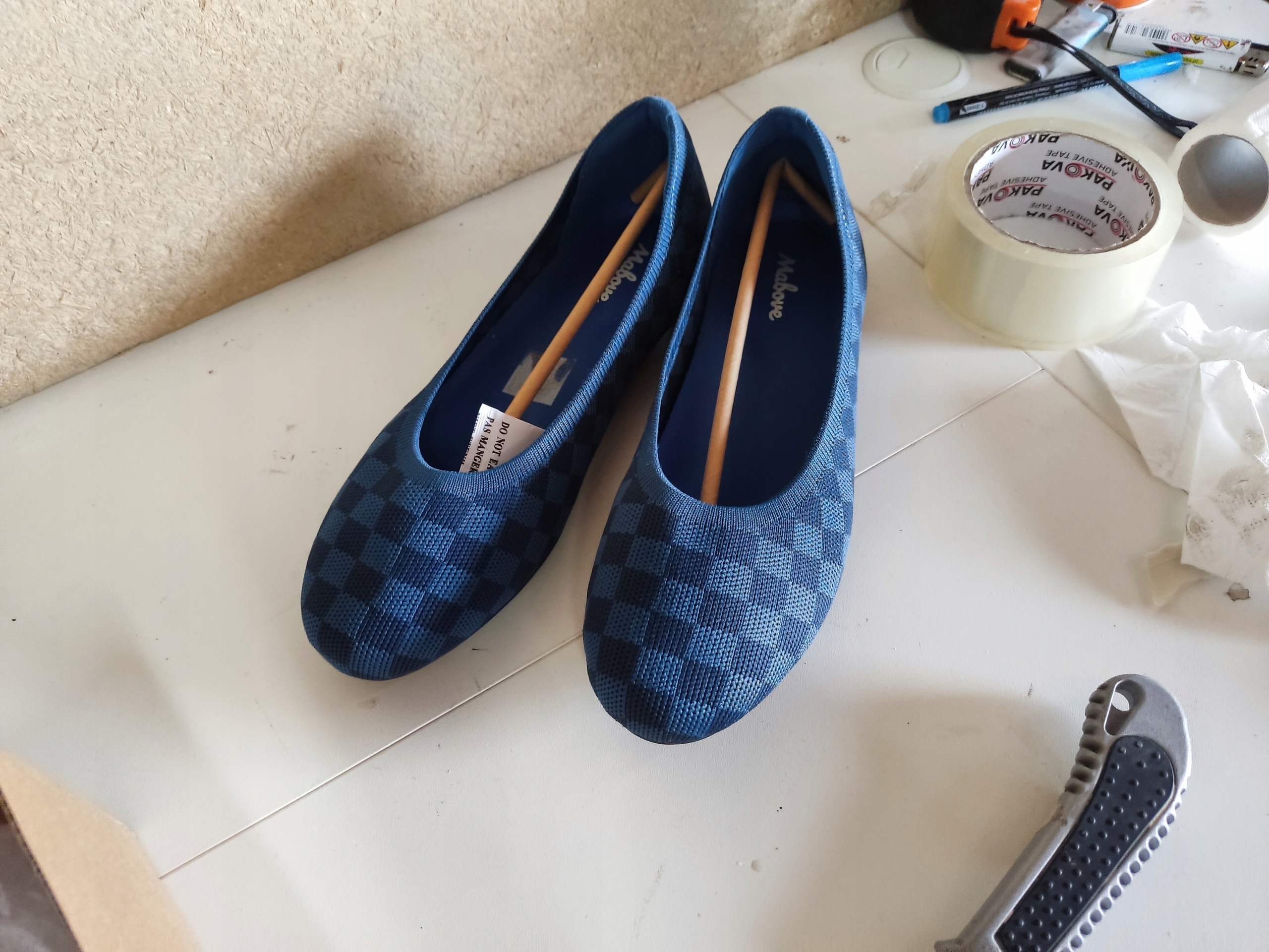 Mabove Damskie Buty Baleriny Ortopedyczne Wsuwane Letnie Niebieskie 40 — zdjęcie 8