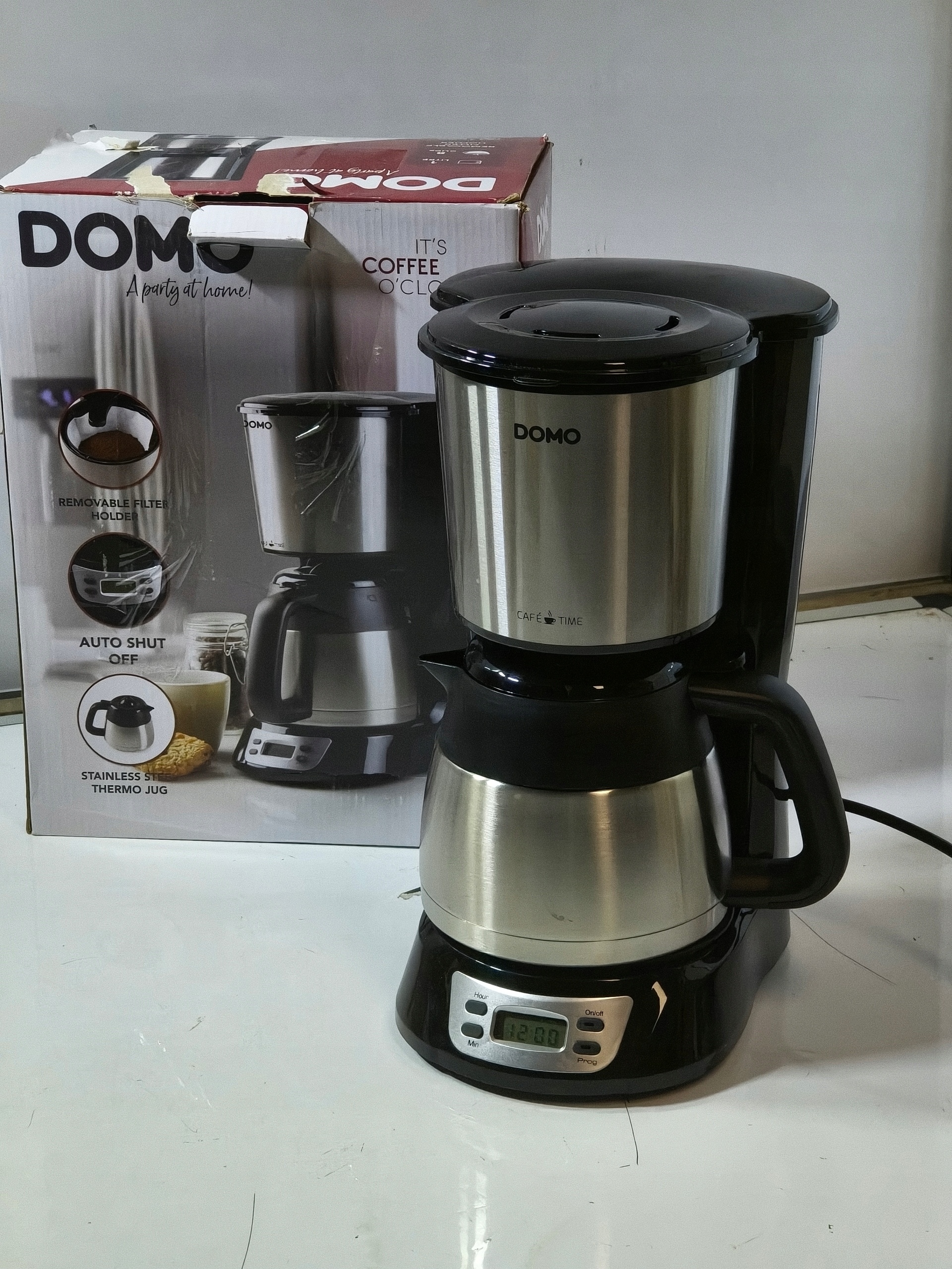 Ekspres do kawy przelewowy DOMO DO709K 1000W | termos 1L | programator — zdjęcie 5