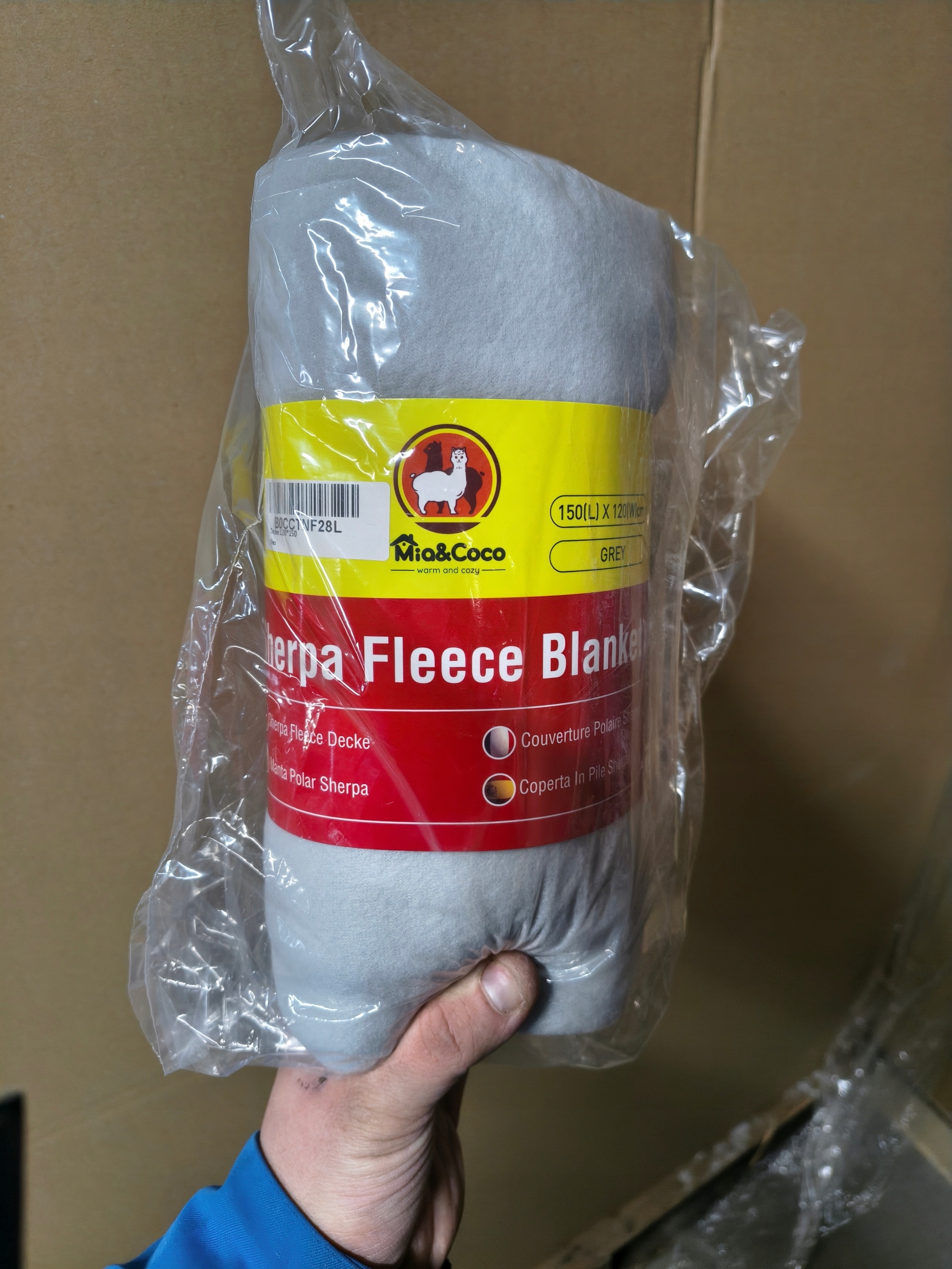 Koc Sherpa polar 150×120 cm szary | Mia & Coco | miękki i ciepły | OEKO-TEX — zdjęcie 9