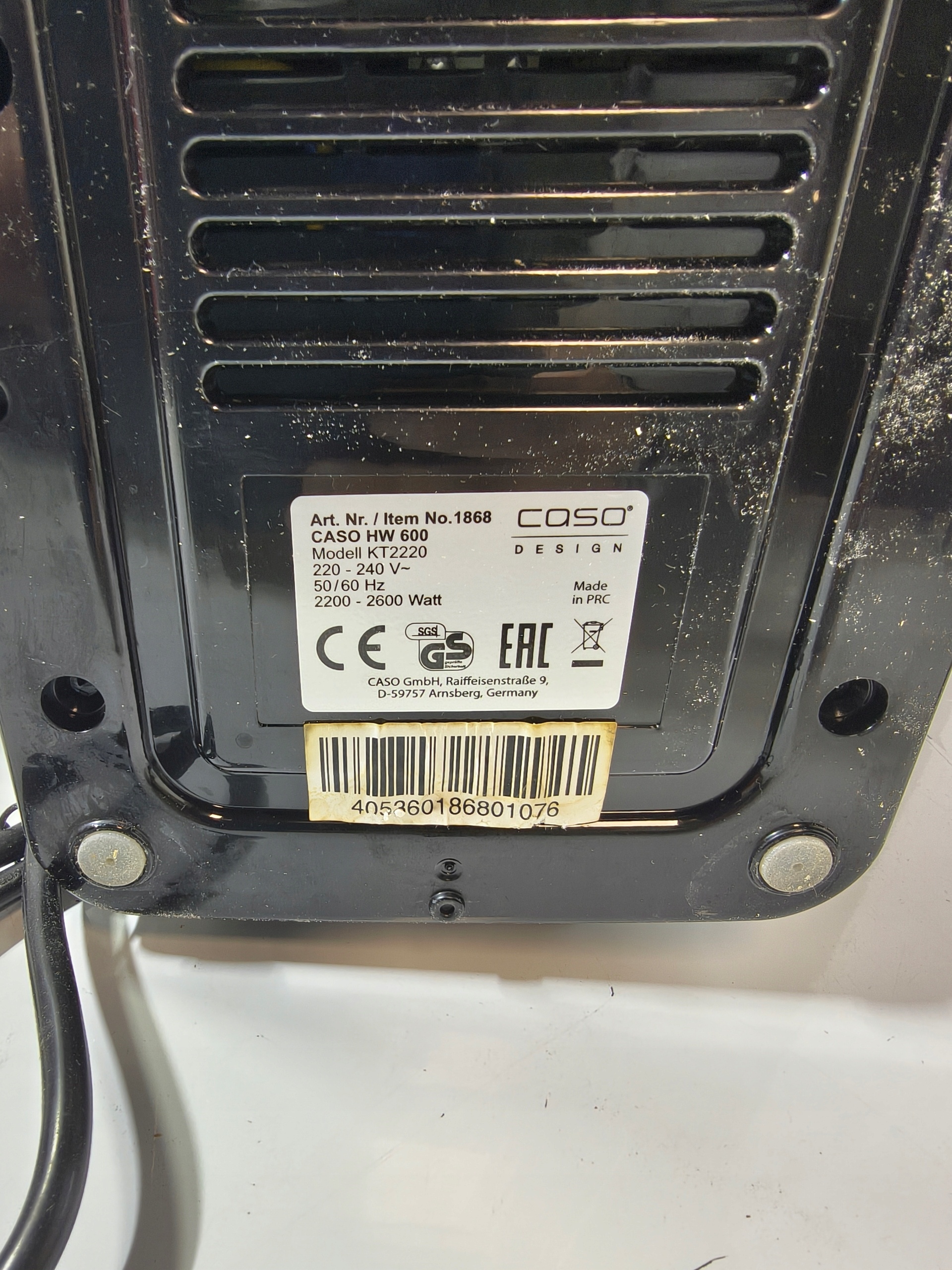 CASO HW600 Dystrybutor / podgrzewacz wody 2.7l regulacja temp — zdjęcie 8