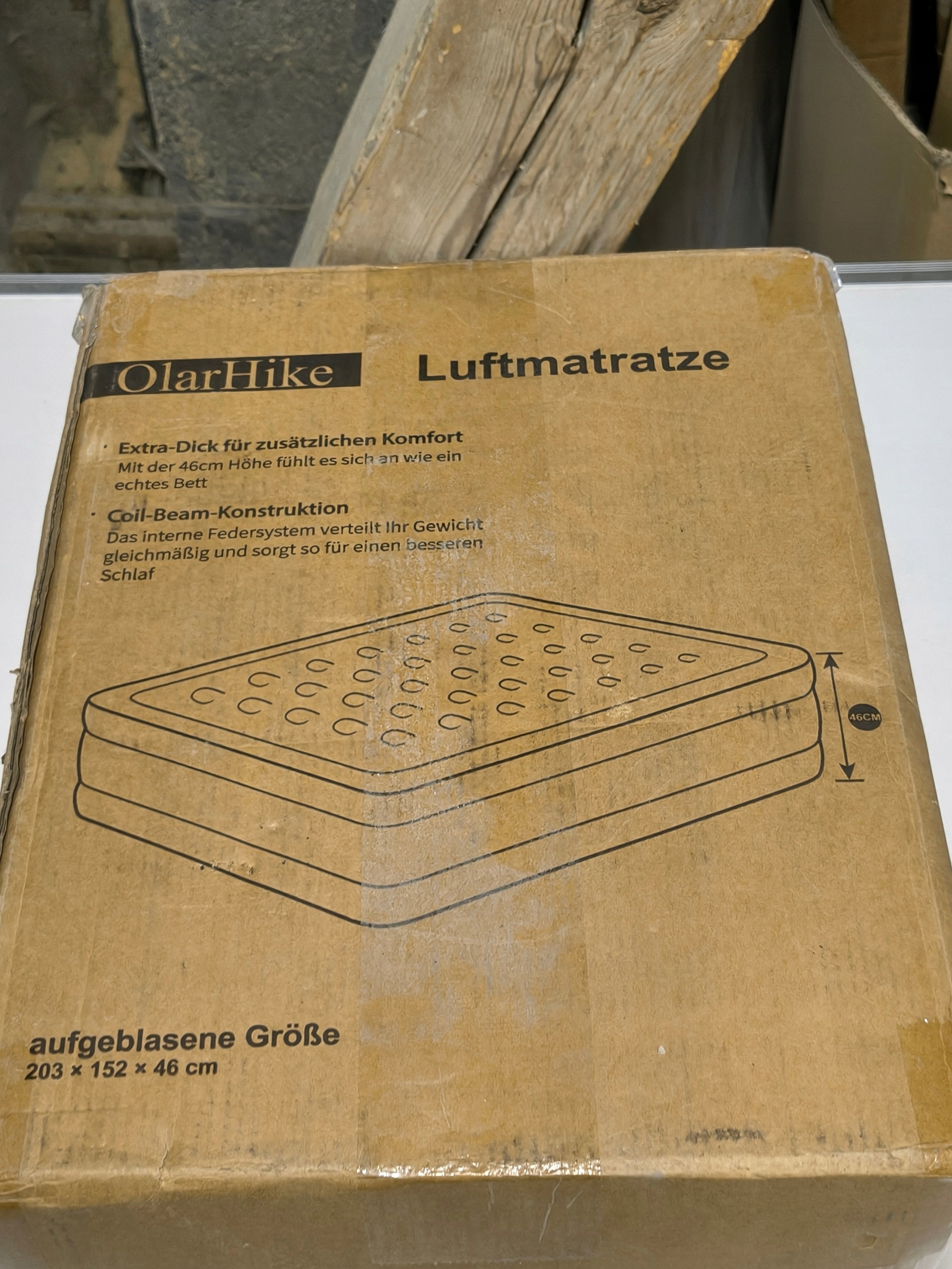 Materac dwuosobowy Olarhike 203 x 152 x 46 cm wielokolorowy — zdjęcie 2