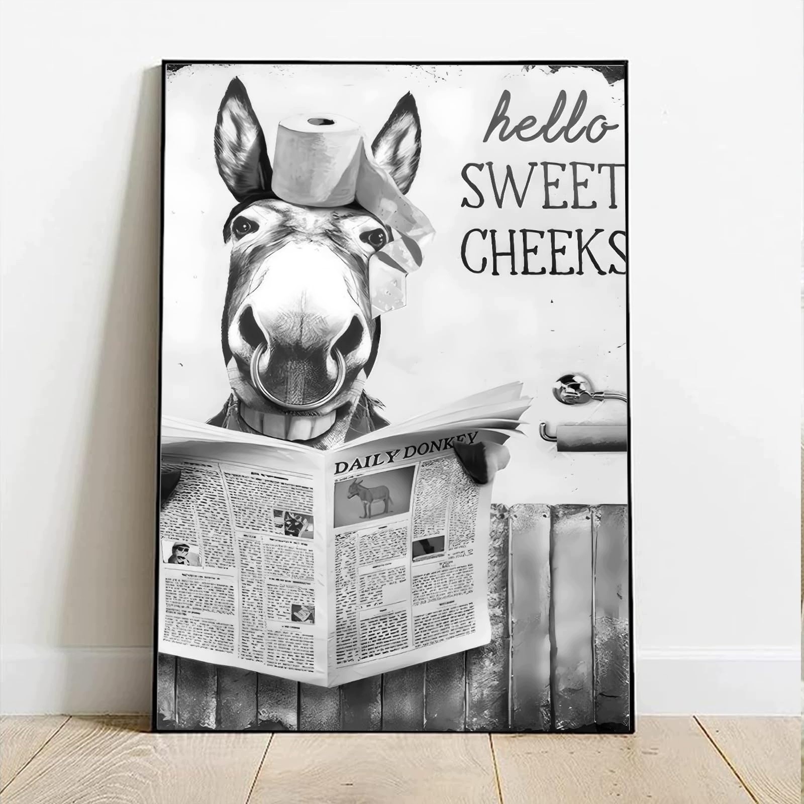 Zestaw 3 Plakatów Highland Cow Łazienka Toaleta 60x90 cm Bez Ram — zdjęcie 3