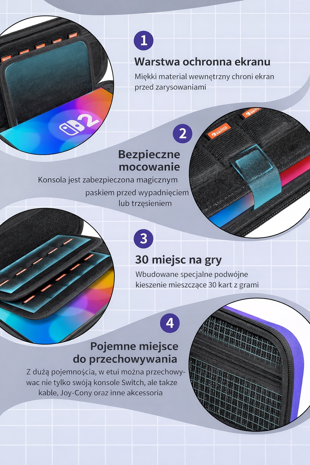 Etui do Nintendo Switch / Switch 2 twarde EVA pokrowiec organizer — zdjęcie 6