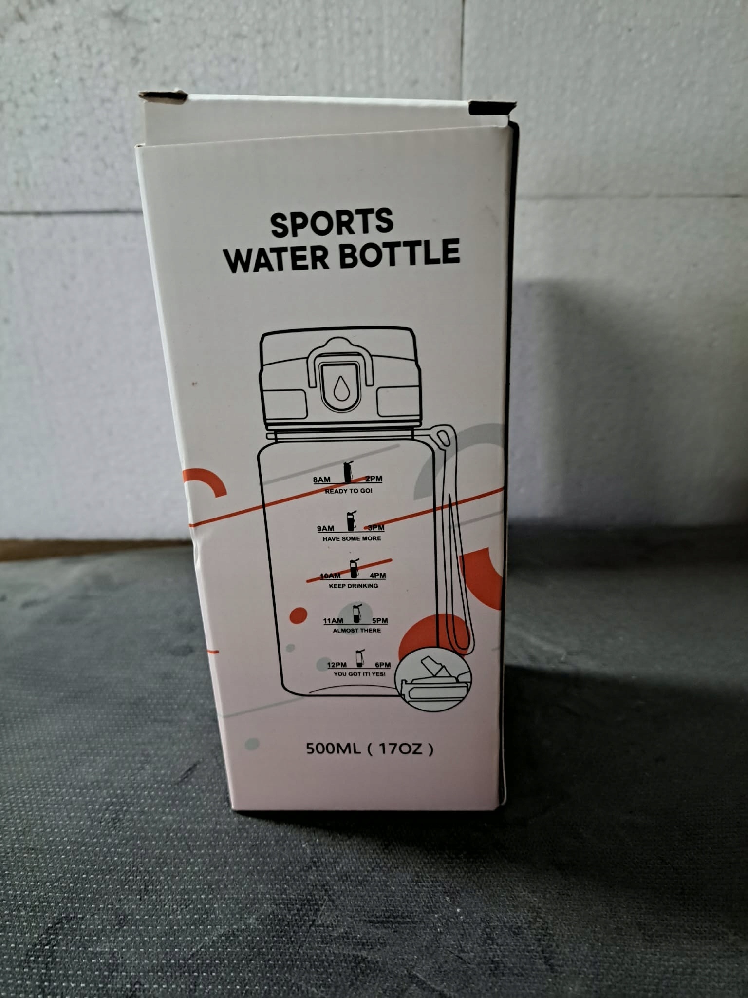 Bidon sportowy na wodę 500ml z blokadą i podziałką motywacyjną BPA FREE — zdjęcie 4
